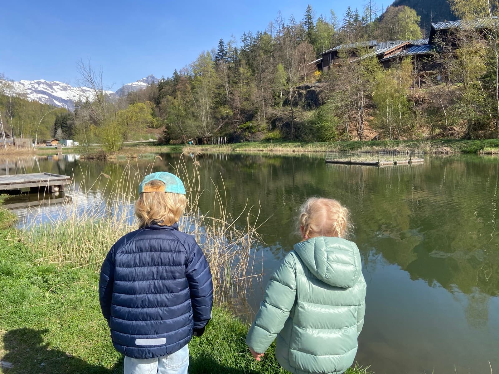 Children outdoors at a Forest Camp Chamonix session in the valley