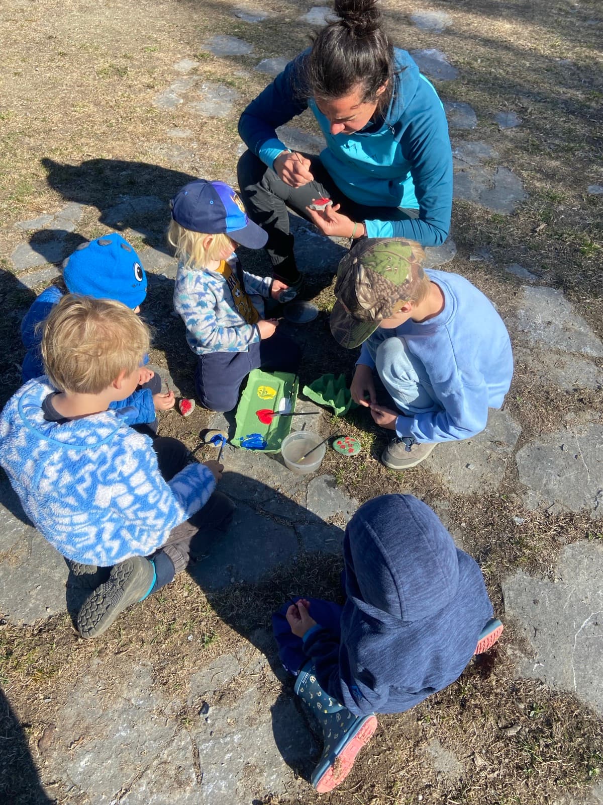 Children outdoors at a Forest Camp Chamonix session in the valley