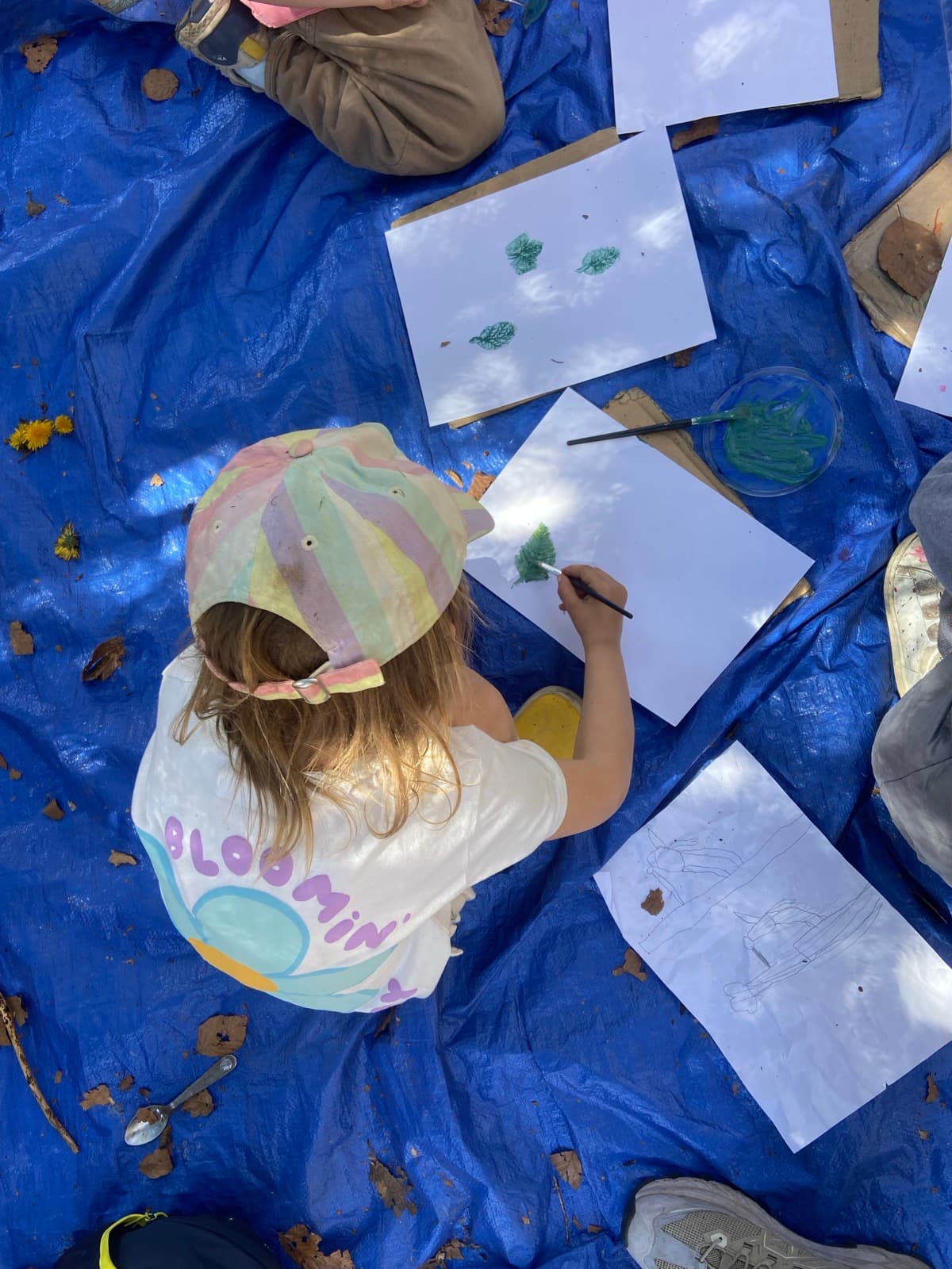 Children outdoors at a Forest Camp Chamonix session in the valley